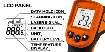 ПИРОМЕТР, ПРИБОР ДЛЯ ОЦЕНКИ ТЕМПЕРАТУРЫ (C-50~400, F-58~752) NEO Tools