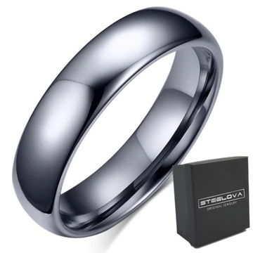 SREBRNA OBRĄCZKA Z WOLFRAMU KLASYCZNA r. 25