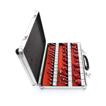 НАБОР ФРЕЗ ДЛЯ ДЕРЕВА 35 С ПОДШИПНИКАМИ НАБОР ЧЕМОДАН ОБРАЗЦЫ