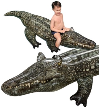 DUŻY Materac Dmuchany plażowy ALIGATOR 193x94 ponton wodny do pływania wody