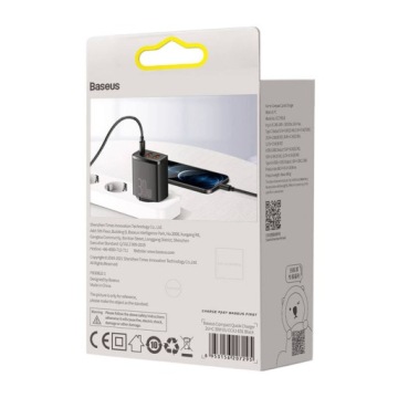 БЫСТРОЕ ЗАРЯДНОЕ УСТРОЙСТВО BASEUS COMPACT 2X USB/USB ТИПА C 30 Вт, 3 А