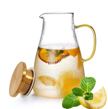 Термостойкий кувшин для воды, чая, сока, стекло, MPLCo 2л, золото