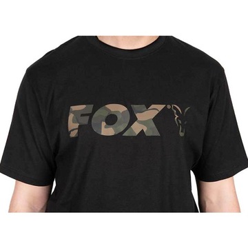 Koszulka Wędkarska T-Shirt Fox Black Camo Logo r. XL