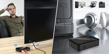 TRANSMITER BLUETOOTH 5.0 ADAPTER ODBIORNIK+ NADAJNIK 3.5MM NFC + PILOT