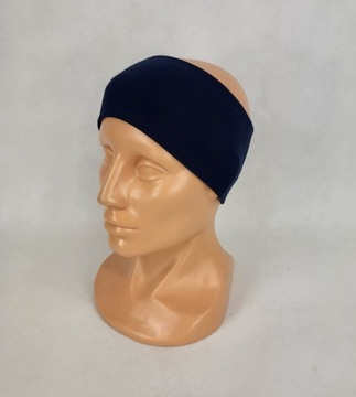 127 Широкая повязка на голову Birko из хлопка, 9 см, ТЕМНО-СИНИЙ