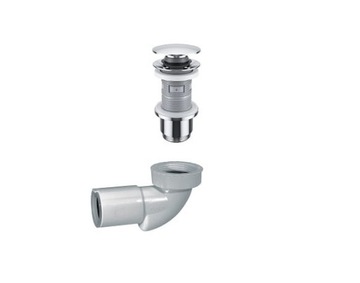 Syfon umywalka bidet niski + korkek Click chrom