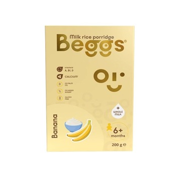 Beggs Mleczna ryżowa kaszka z bananem 200 g