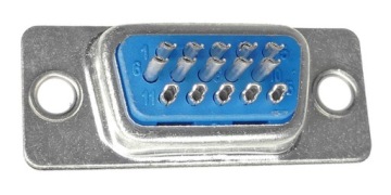 Гнездо VGA D-SUB HD15P паяное в комплекте с серой крышкой