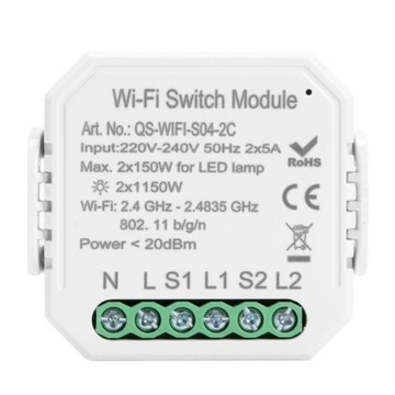 QS-WIFI-S04-2C двойной переключатель смыва с Wi-Fi