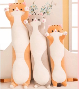 LONG Плюшевая подушка-талисман кота с котенком, 70 см