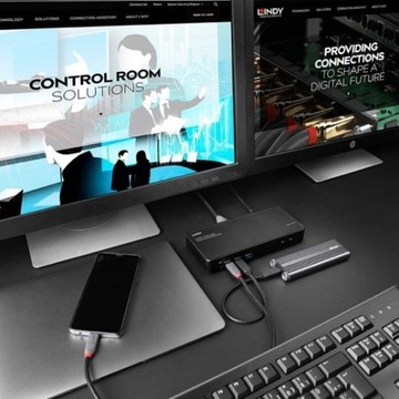 Док-станция MST KVM с 2 портами Lindy типа C