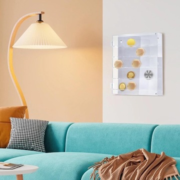 Akrylowy pojemnik do przechowywania, stojak, pyłoszczelny, przezroczysty z drzwiczkami w kolorze białym