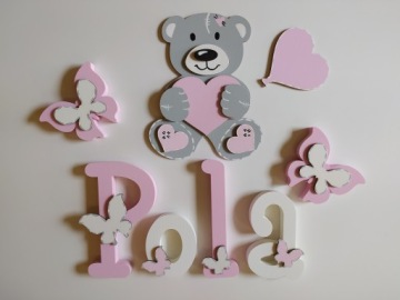 Большой плюшевый мишка 25см с сердцем и воздушным шариком