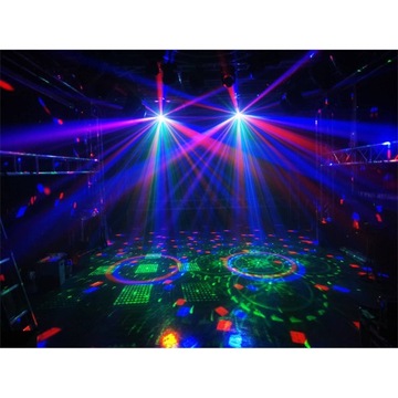 Прожектор со световым эффектом DMX 5W 1 с WASH, UV, LASER R+G, STROBO и ASTRO