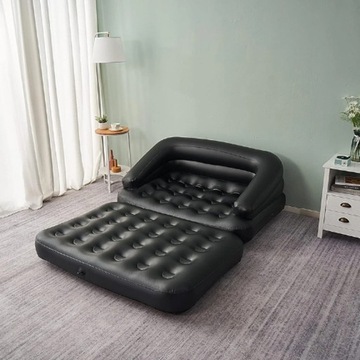DMUCHANA SOFA MATERAC POMPOWANY AVENLI BALLO 5w1 CZARNA 198x138 CM