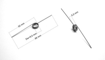 SPRĘŻYNA SKRĘTNA d=1,0 * Dz=11 * Dw=9,0 * LEWA / PRAWA * TYP3 - 1 komplet
