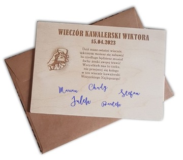 Prezent na KAWALERSKI kartka na wieczór kawalerski