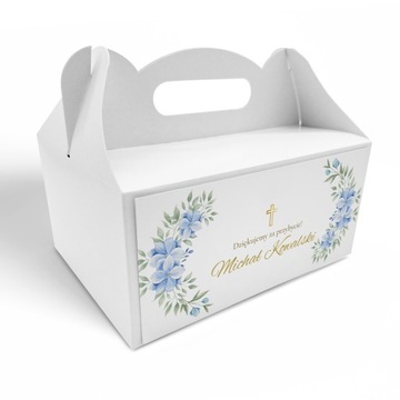 Коробка для торта 10 шт. Персонализация Спасибо 1-е причастие УЗОРЫ