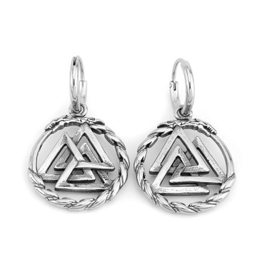 Viking Valknut wiszące kolczyki dla mężczyzn ze st