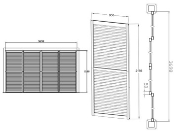 Раздвижная глухая стеновая панель для перголы Kea - серая 270 см (KEA 3м)