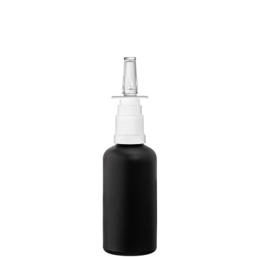 BUTELKA SZKLANA 50ML CZARNA Z ATOMIZEREM DO NOSA SPRAY