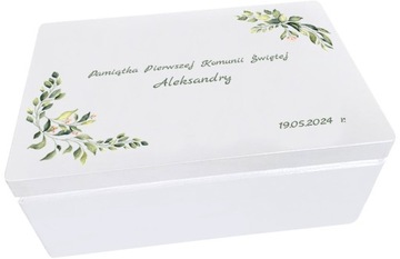 Pudełko pamiątka chrztu Kuferek wspomnień Duży K4 U855