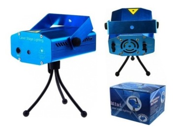 PROJEKTOR LED LASEROWY CZUJNIK DŹWIĘKU ZIEL-CZERW.