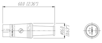 Разъем NEUTRIK REAN NYS322 MIDI штекер DIN5 5 контактов