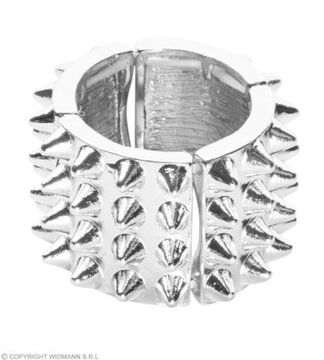 PIERŚCIONEK Z KOLCAMI PUNK ROCK UNISEX SREBRNY