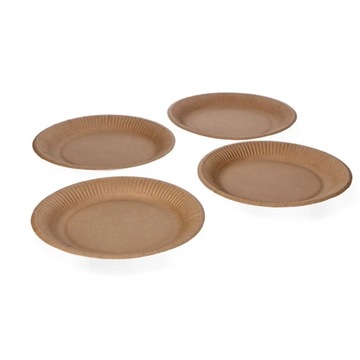 Одноразовые круглые тарелки из крафт-бумаги, экологические, 18 см, х100