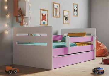 Łóżko dziecięce Rose różowe 160 cm MDF sosnowe