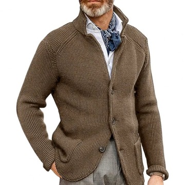 Mens Coat Cardigan Coats Formal Jacket Knitted Kni