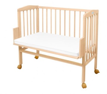 ŁÓŻECZKO DOSTAWNE DOSTAWKA BUKOWE NATURAL 2W1 + MATERAC WALDIN