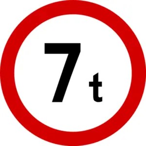 Znak B-18 Zakaz wjazdu pojazdów o masie - Naklejka