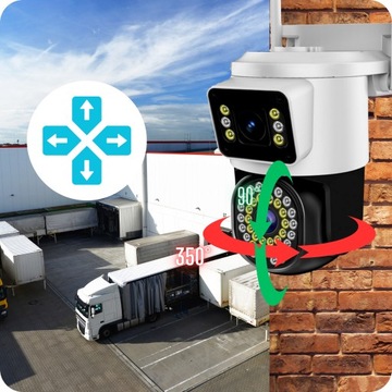 PODWÓJNA KAMERA WIFI IP 8MPX UHD ULTRAHD OBROTOWA ZEWNĘTRZNA APLIKACJA LED