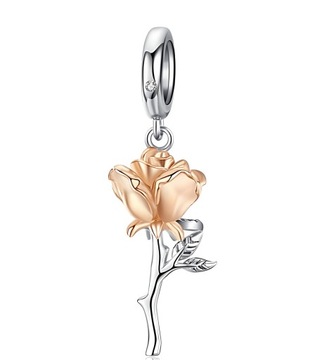 CHARMS ZAWIESZKA RÓŻA KWIAT URODZINY ROCZNICA ROSE