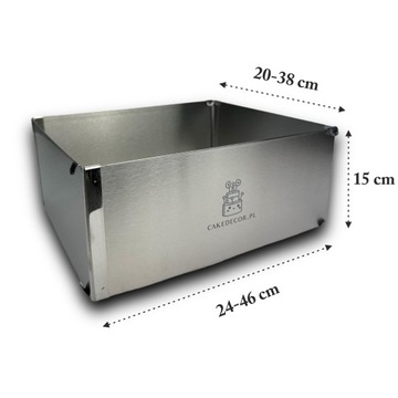 Rant regulowany prostokątny do tortu ciasta 15 cm forma cukiernicza