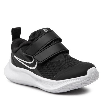 BUTY DZIECIĘCE NA RZEPY NIKE STAR RUNNER 3 r. 27 CZARNE LEKKIE