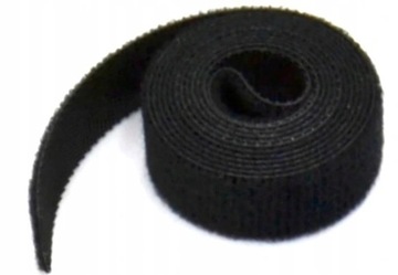 CZARNA TAŚMA CZARNY RZEP ORGANIZER KABLI OPASKA RZEP 15mm x 1m