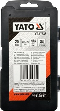 РЕМОНТНЫЙ КОМПЛЕКТ ДЛЯ РЕЗЬБЫ M12x1,75 YT-17635 YATO
