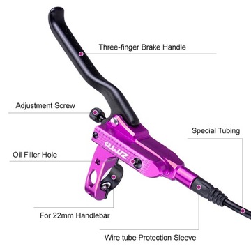 Велосипедный гидравлический дисковый тормоз фиолетовый