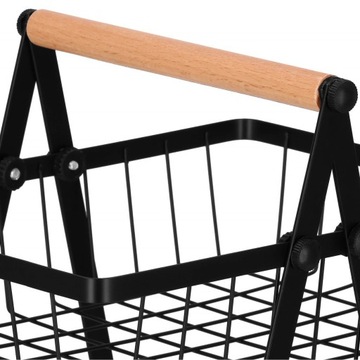 ДВОЙНАЯ КОРЗИНА, ЧЕРНЫЙ МЕТАЛЛИЧЕСКИЙ ЛОФТ-ПЛЕЕР, ДЕКОРАТИВНАЯ ЯРУСНАЯ КОРЗИНА