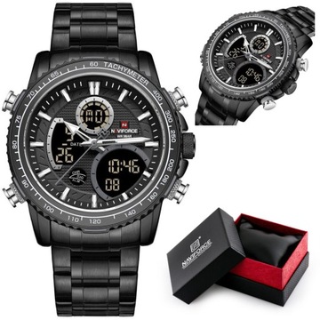 ZEGAREK MĘSKI NAVIFORCE NF9182 B/ B Czarny bransoleta + BOX