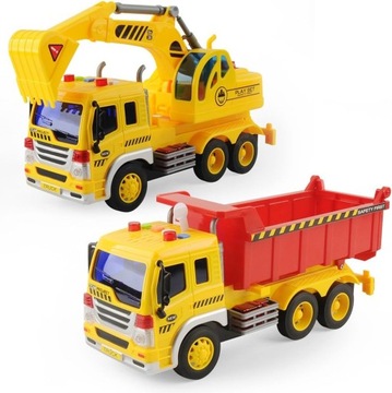 GizmoVine City Overload Truck koparka i wywrotka 1:16 dźwięk światło