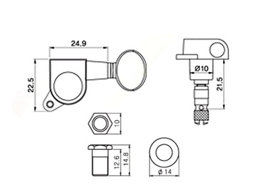Ключи запирающие VPARTS VGX-07LK (GD, 3+3)