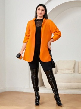 SHEIN pomarańaczowy klasyczny luźny płaszcz wiosenny 48