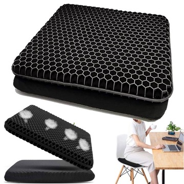 PODUSZKA NA KRZESŁA ŻELOWA ORTOPEDYCZNA DO SAMOCHODU I BIURA 43*35*3CM
