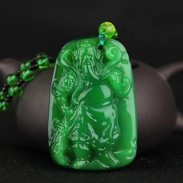 Natural Green Chinese Agate Dragon Rose Pendant Jade Necklace Fashion