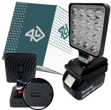 LAMPA DO MAKITA + USB halogen lampka robocza MAX