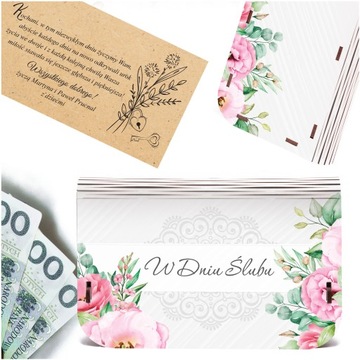Pudełko na pieniądze - Ślub - Personalizowane - UV wzór 2 - G002